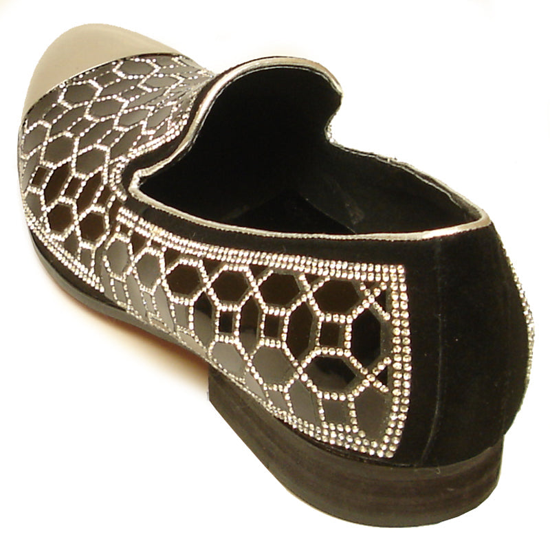 FI-7024 Black Gun Metal Tip Slip on Loafer Fiesso by Aurelio Garcia