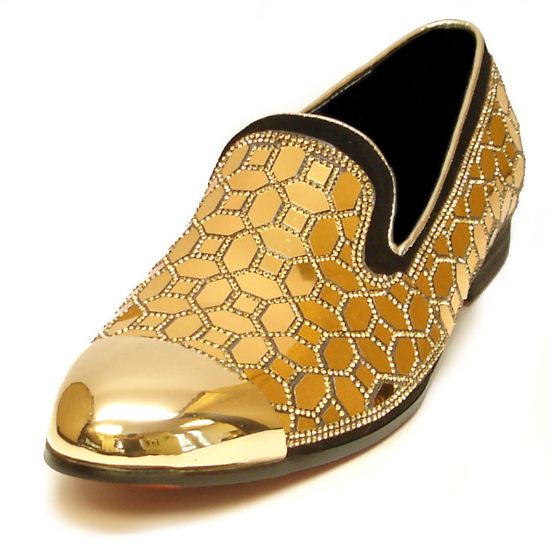 FI-7024 Gold Metal Tip Slip on Loafer Fiesso by Aurelio Garcia