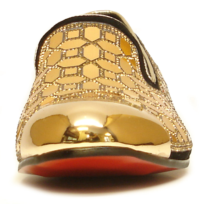 FI-7024 Gold Metal Tip Slip on Loafer Fiesso by Aurelio Garcia