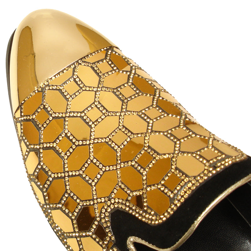 FI-7024 Gold Metal Tip Slip on Loafer Fiesso by Aurelio Garcia