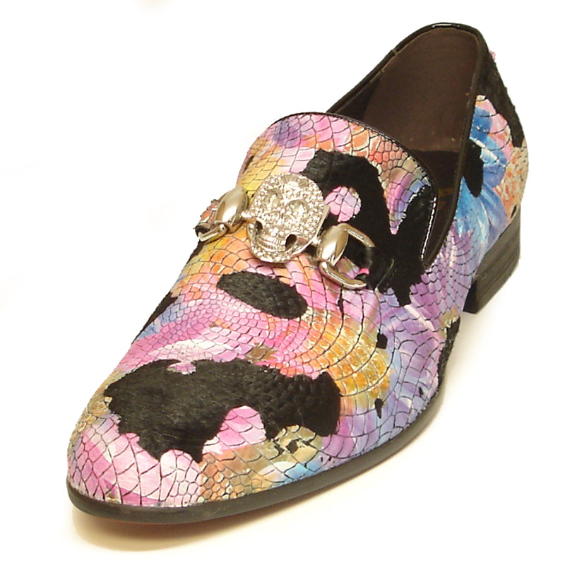 FI-7056 Multi Color Leather Print Fiesso by Aurelio Garcia slip on