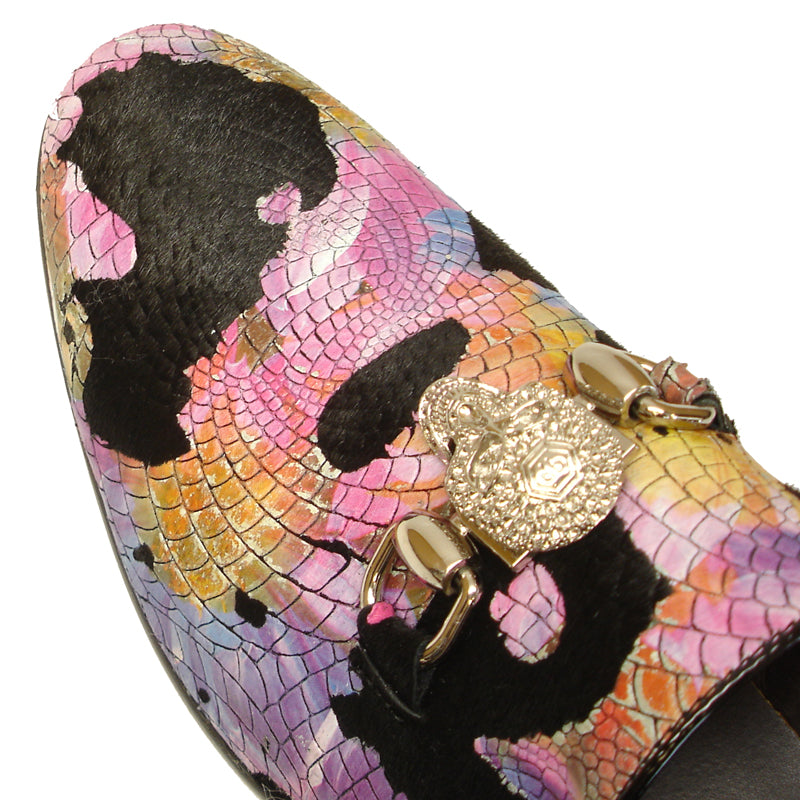 FI-7056 Multi Color Leather Print Fiesso by Aurelio Garcia slip on