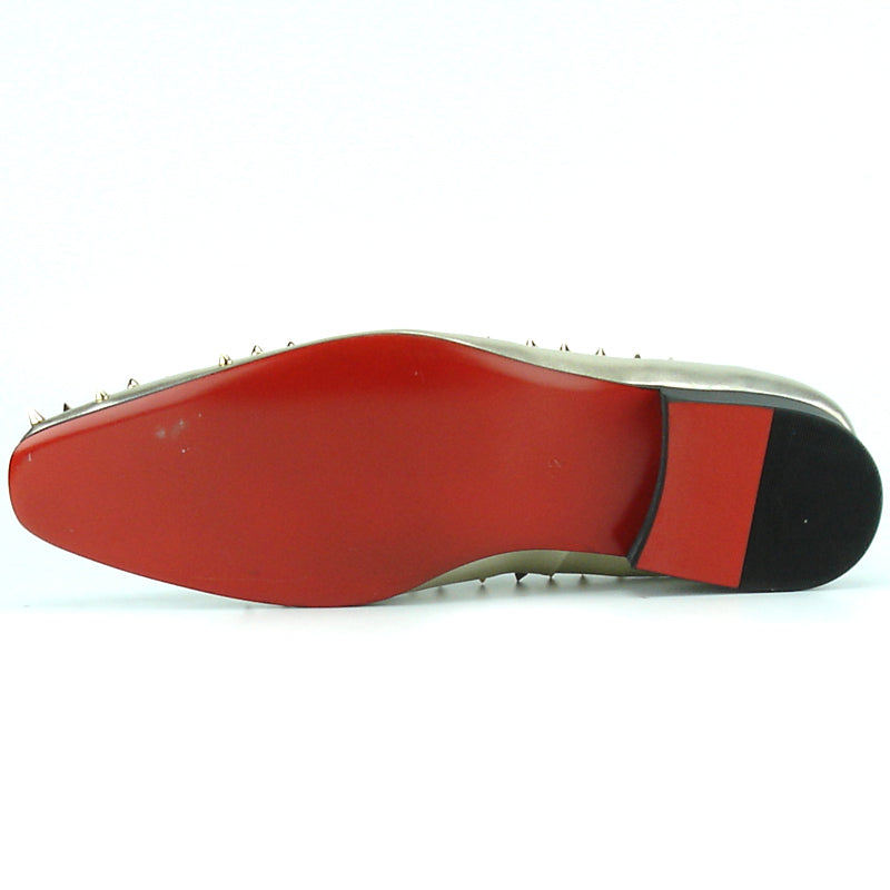 FI-7107 Gold Leather with Gold Spike Slip on Loafer Fiesso by Aurelio Garcia