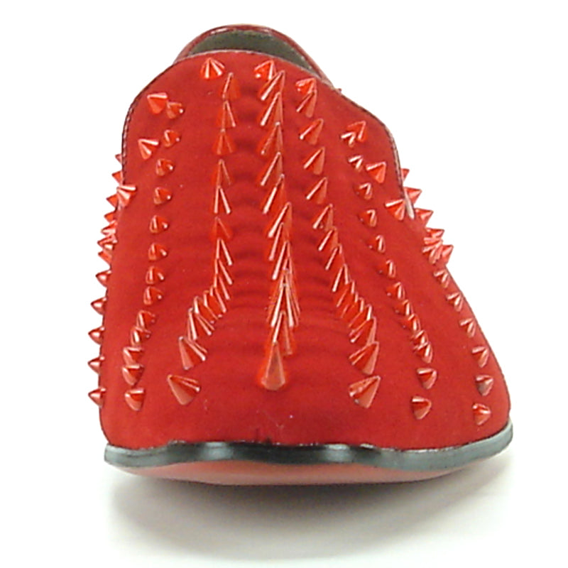 FI-7107 Red Suede with Red Spike Slip on Loafer Fiesso by Aurelio Garcia