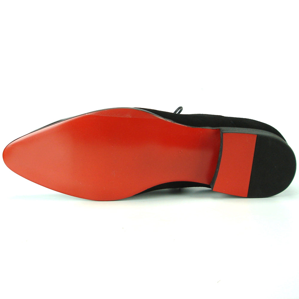 FI-7111 Black Patent over Back Suede Blue Stone Lace up