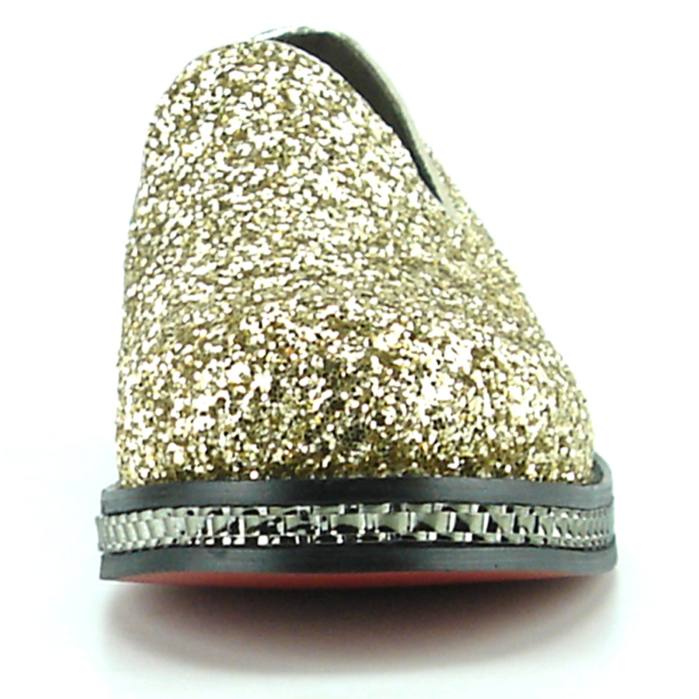 FI-7118 Gold Glitter Slip on Loafer Fiesso by Aurelio Garcia