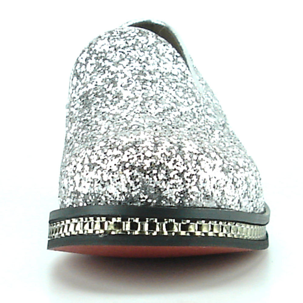 FI-7118 Silver Glitter Slip on Loafer Fiesso by Aurelio Garcia