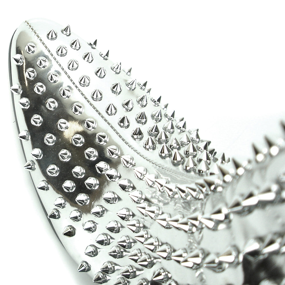 FI-7142 Silver Patent Leather Silver Spikes Cuban Heel Fiesso by Aurelio Garcia Boot