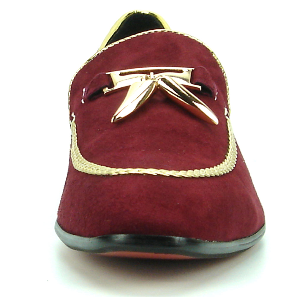 FI-7157 Burgundy Suede with Gold Metal Tassel Fiesso by Aurelio Garcia