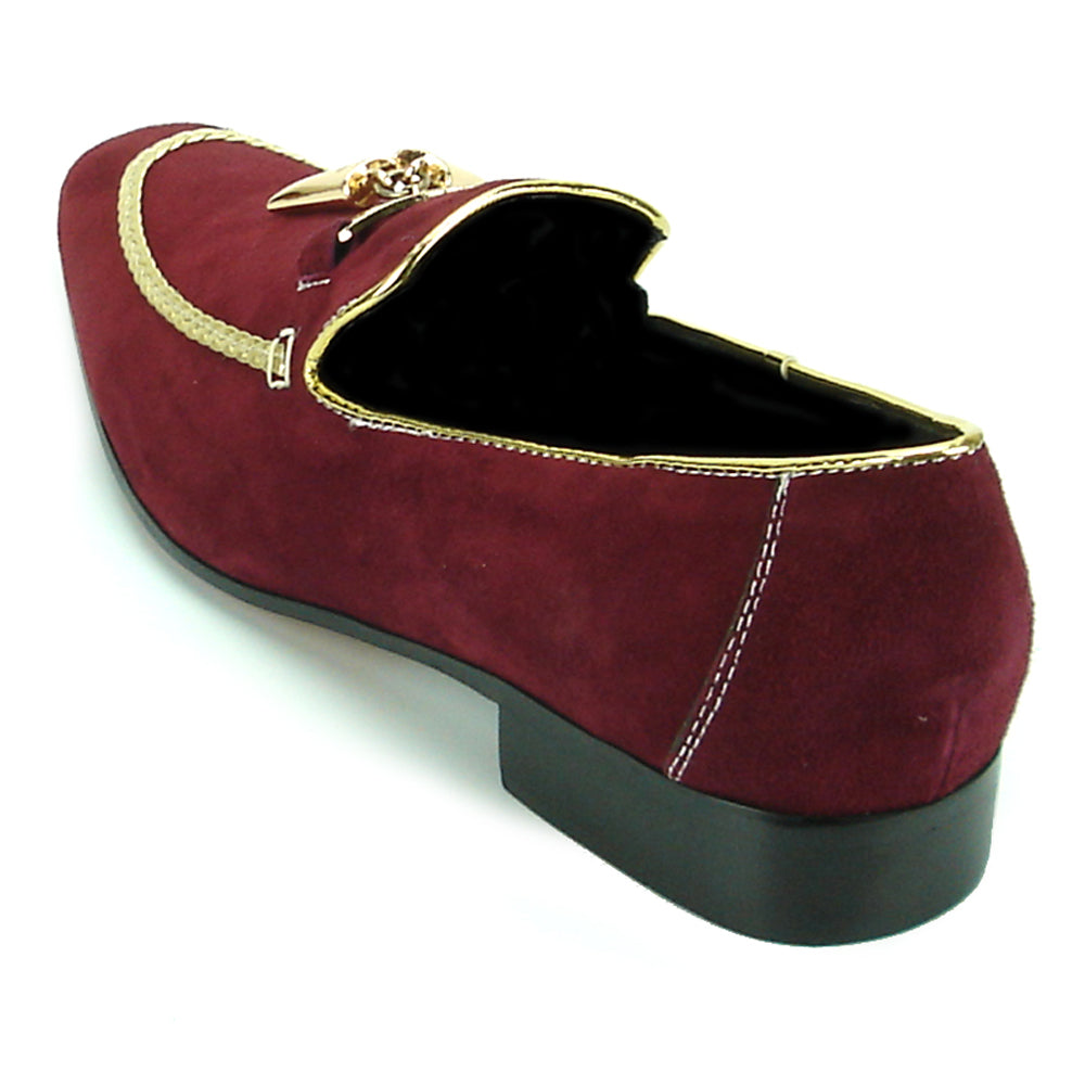 FI-7157 Burgundy Suede with Gold Metal Tassel Fiesso by Aurelio Garcia