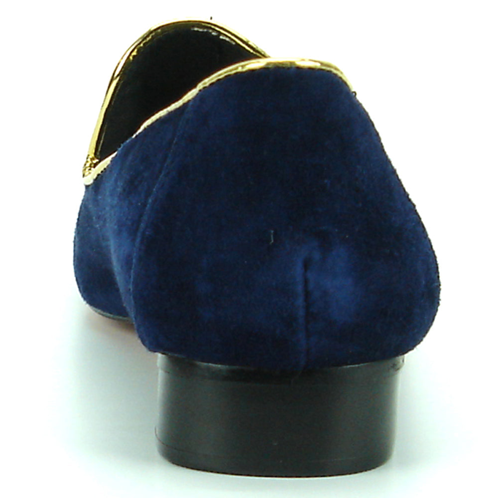 FI-7157 Navy Suede with Gold Metal Tassel Fiesso by Aurelio Garcia