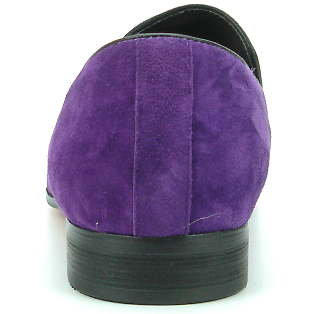 FI-7191 Purple Suede Fiesso by Aurelio Garcia with Silver Chain Slip on Loafer