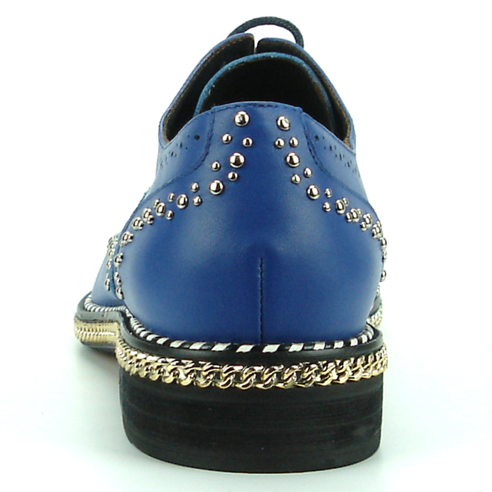 FI-7201 Blue Genuine Leather Lace up Wing Tip Fiesso by Aurelio Garcia