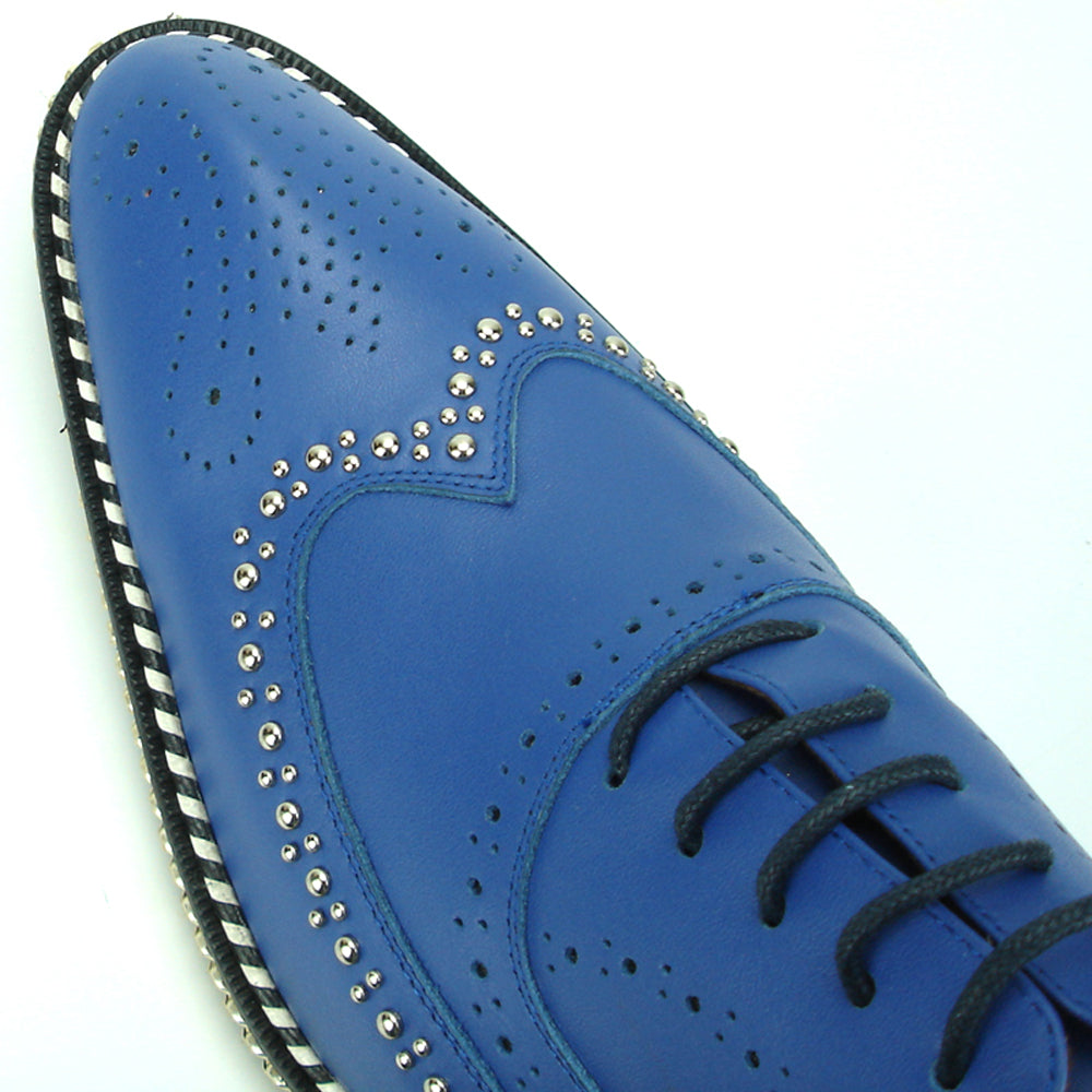 FI-7201 Blue Genuine Leather Lace up Wing Tip Fiesso by Aurelio Garcia