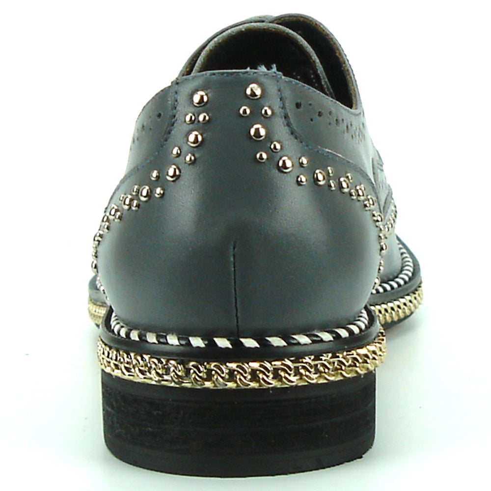 FI-7201 Grey Genuine Leather Lace up Wing Tip Fiesso by Aurelio Garcia