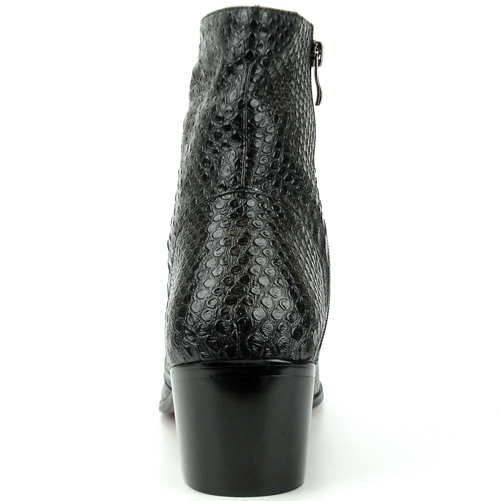 FI-7240 Black Snake Print Boot with side Zipper Fiesso by Aurelio Garcia