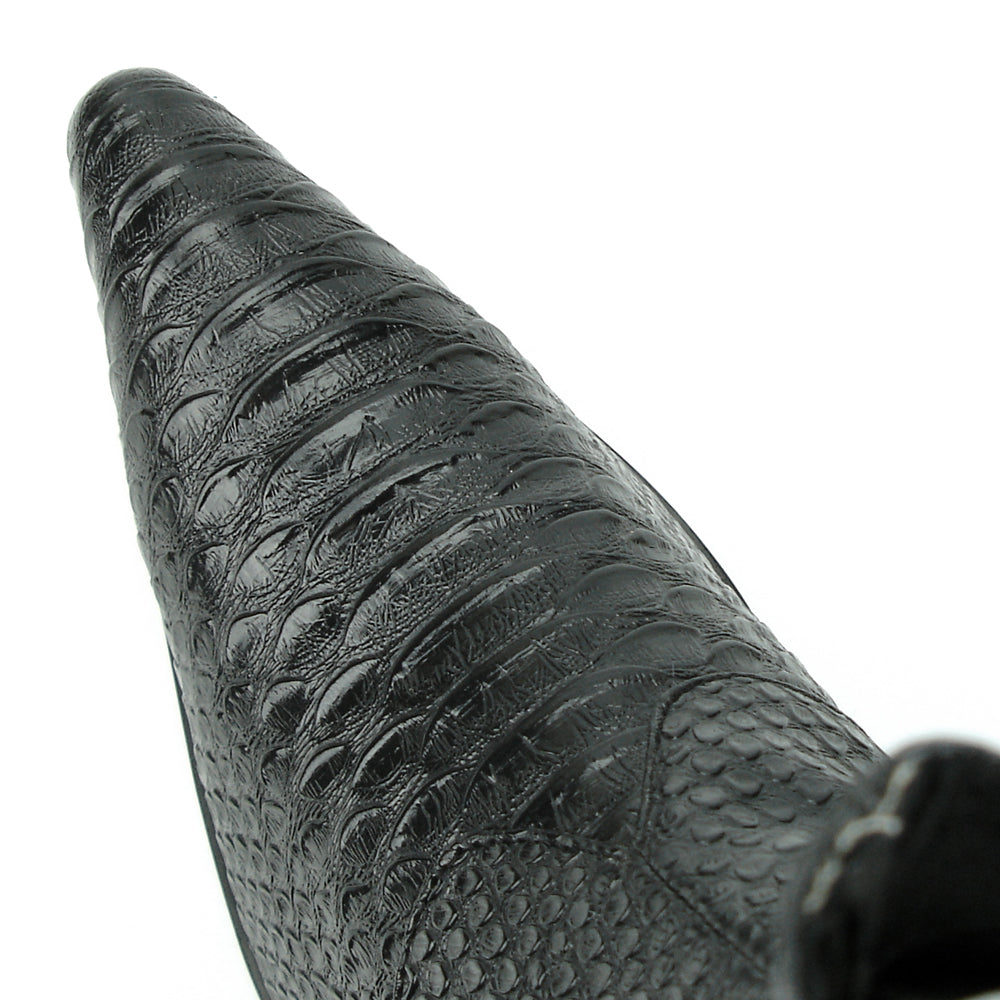 FI-7240 Black Snake Print Boot with side Zipper Fiesso by Aurelio Garcia