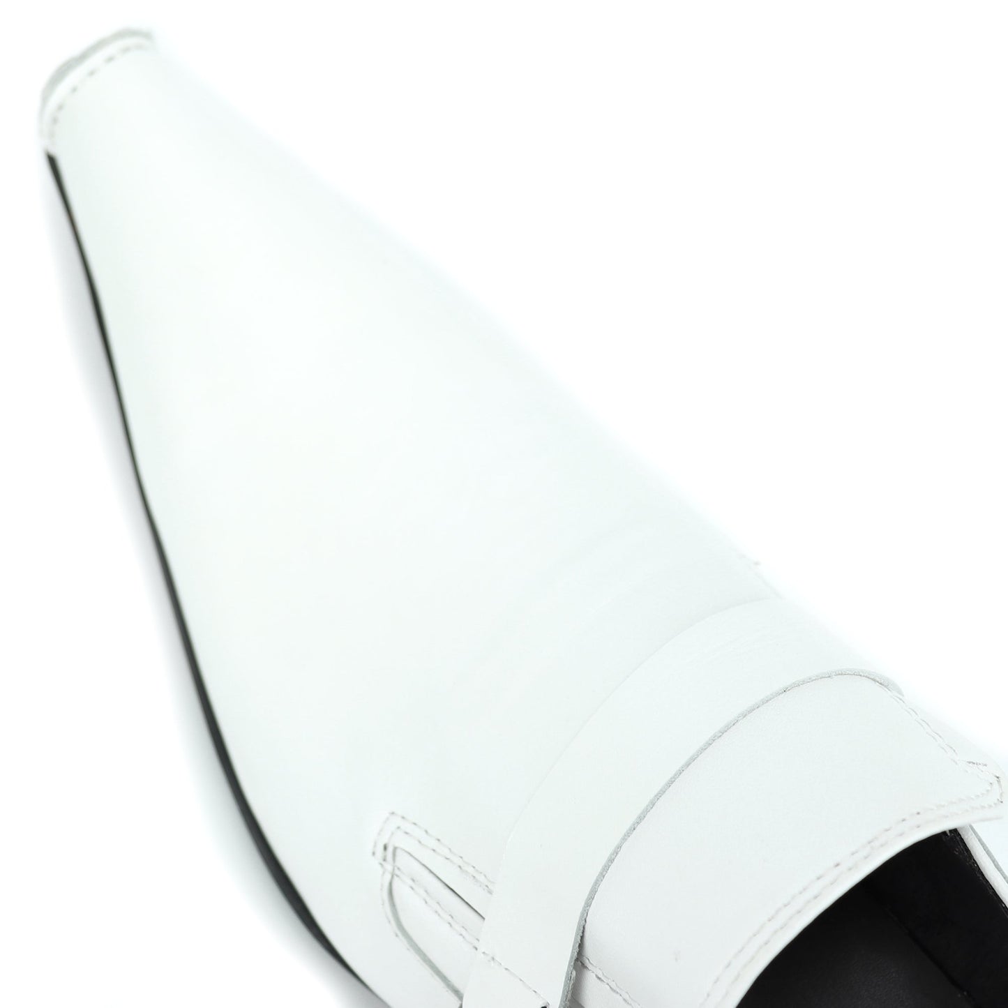 FI-7278 White Leather Shoe Pointed Toe Slip on Fiesso by Aurelio Garcia