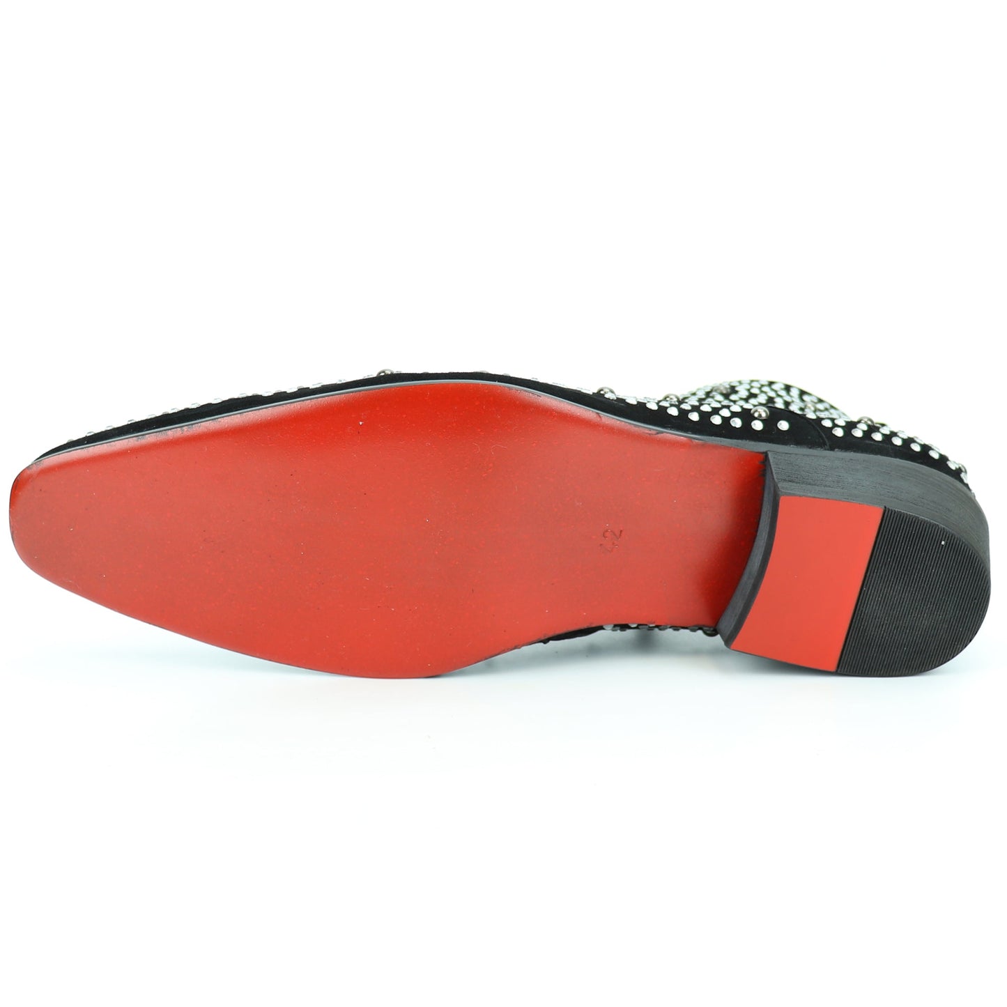 FI-7284 Black Suede Rhinestones Boot with Side Zipper Fiesso by Aurelio Garcia