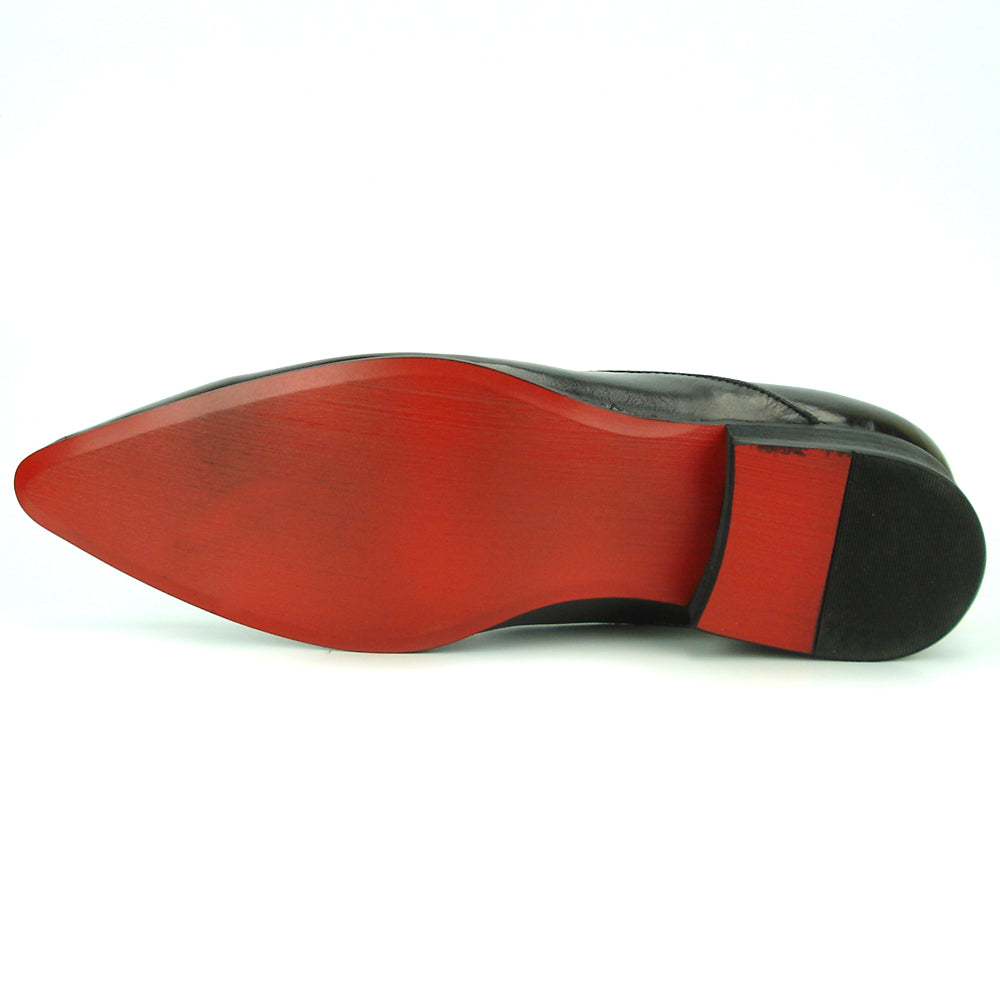 FI-7287 Black Leather Slip on With Tassel Fiesso by Aurelio Garcia