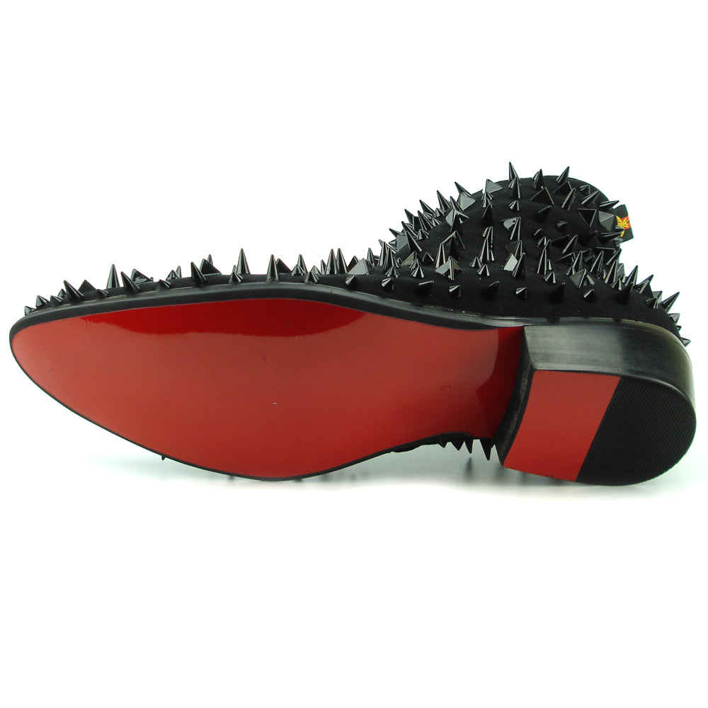 FI-7316-S Black Suede Black Spikes Boot Fiesso by Aurelio Garcia