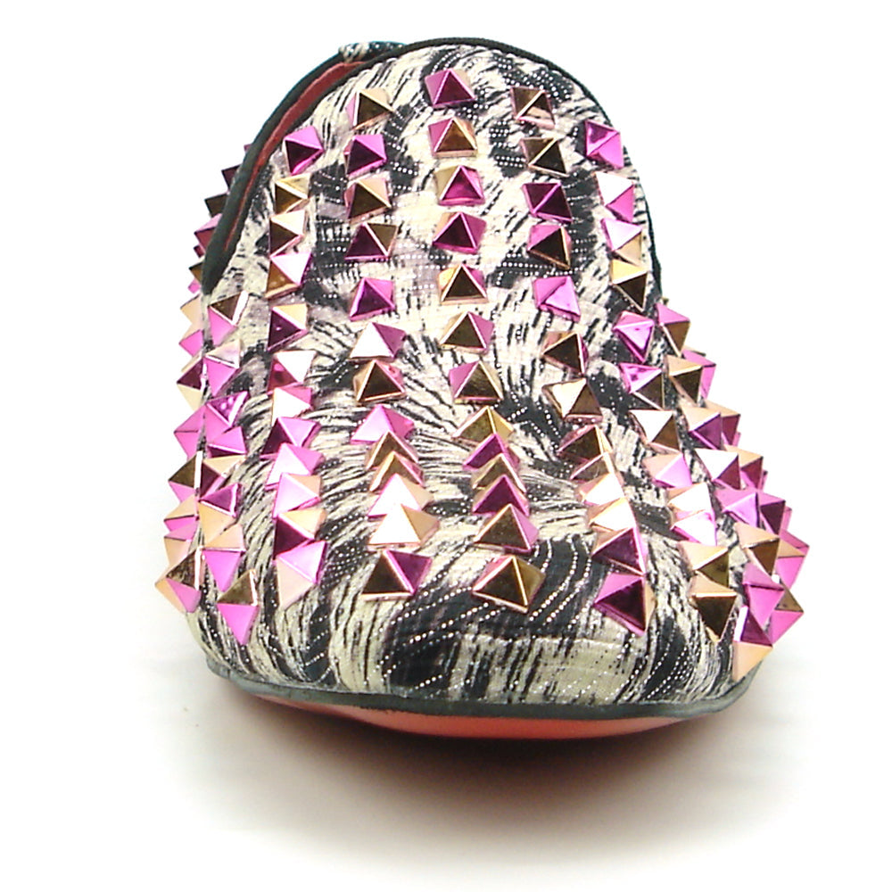 FI-7496 Multi Color Spikes Slip on Loafer Fiesso by Aurelio Garcia