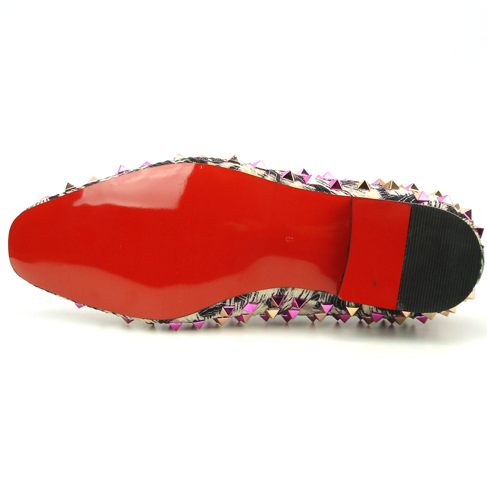 FI-7496 Multi Color Spikes Slip on Loafer Fiesso by Aurelio Garcia