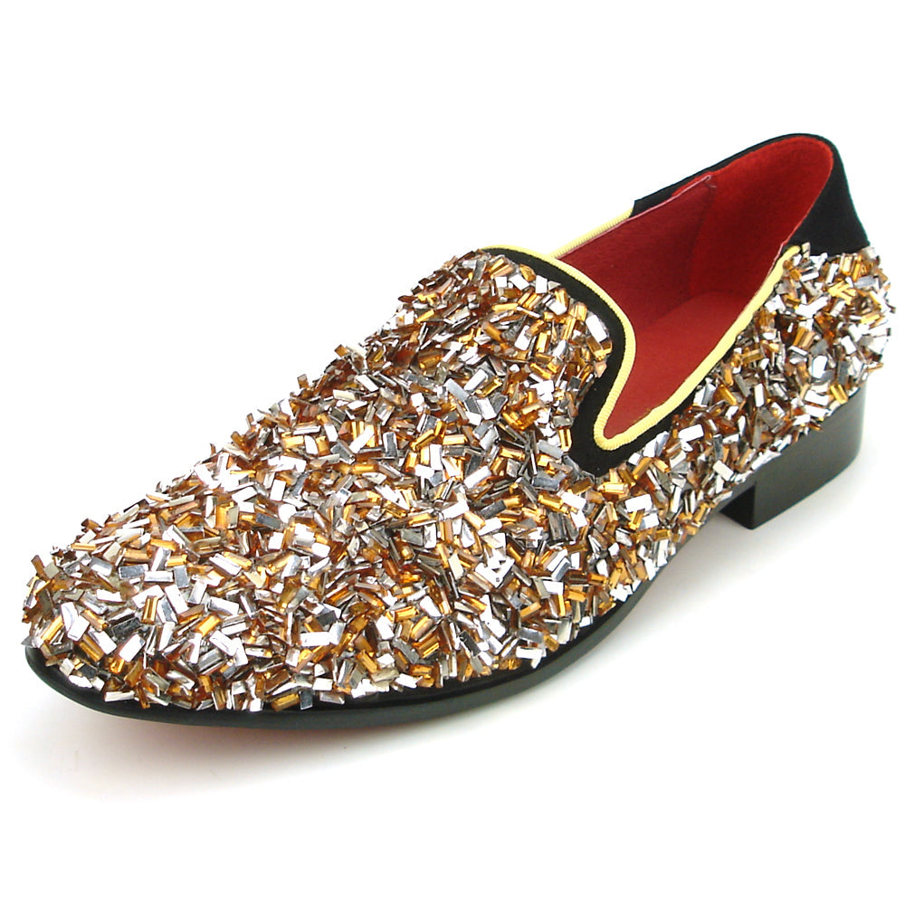 FI-7498 Gold Slip on Loafer Fiesso by Aurelio Garcia