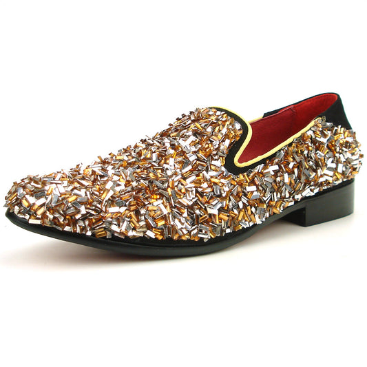 FI-7498 Gold Slip on Loafer Fiesso by Aurelio Garcia