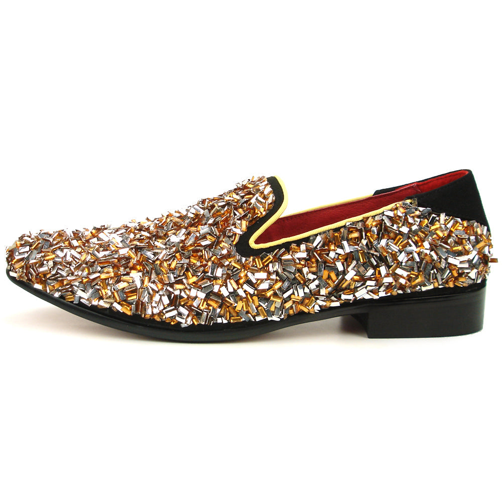 FI-7498 Gold Slip on Loafer Fiesso by Aurelio Garcia