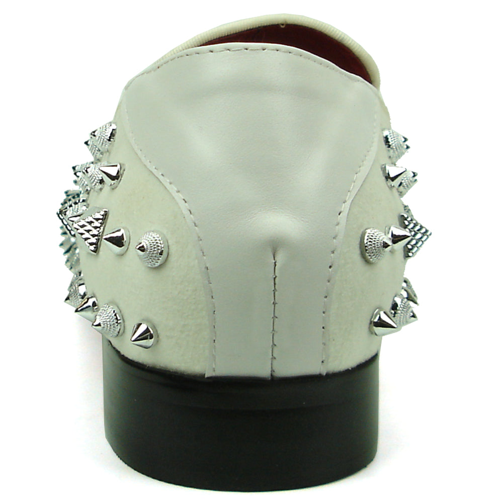 FI-7500 White Suede Diamonds Silver Spikes Fiesso by Aurelio Garcia