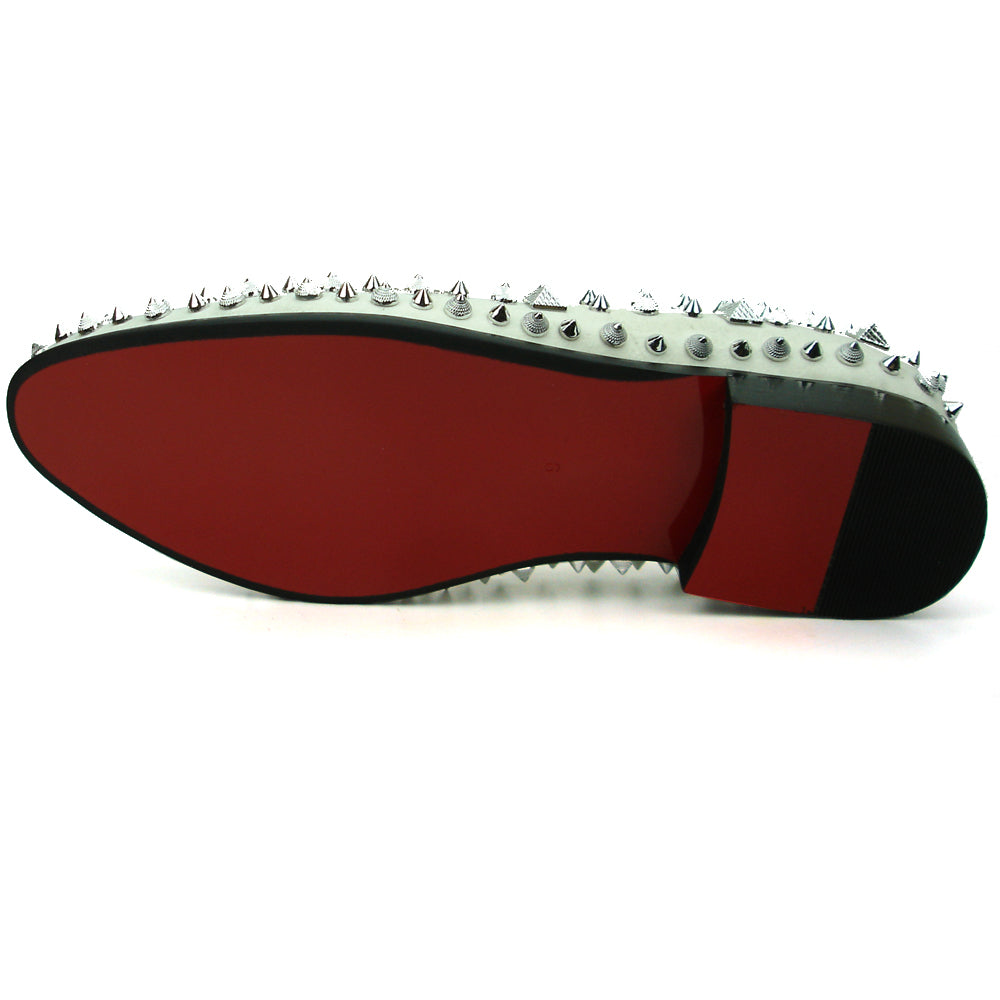 FI-7500 White Suede Diamonds Silver Spikes Fiesso by Aurelio Garcia