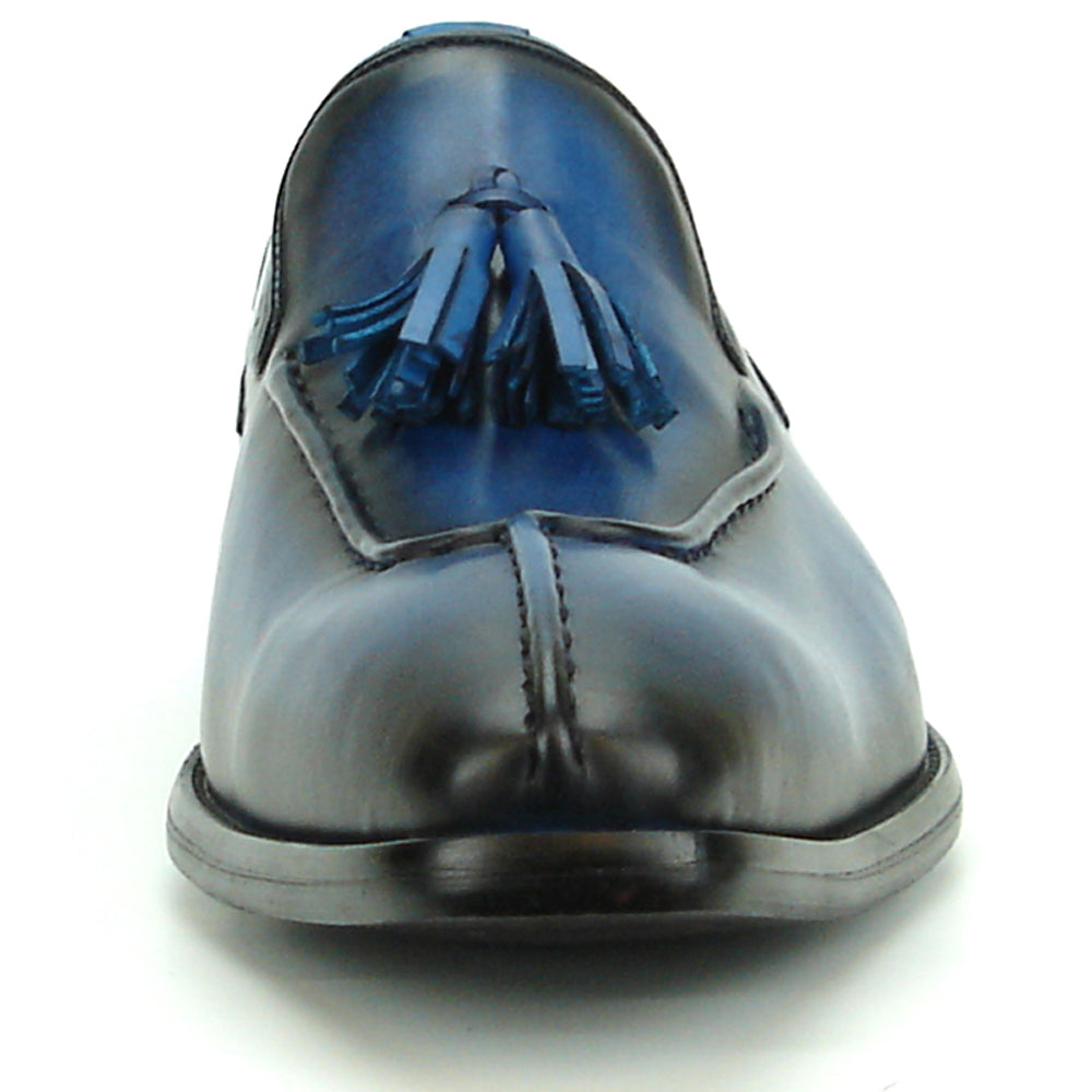 FI-8701 Navy Blue Leather Slip on with Tassel Fiesso by Aurelio Garcia