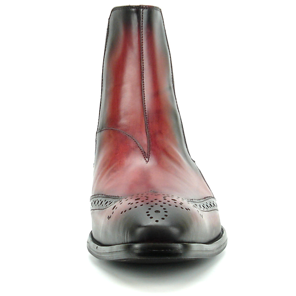 FI-8708 Burgundy Leather Wing Tip Boot Fiesso by Aurelio Garcia