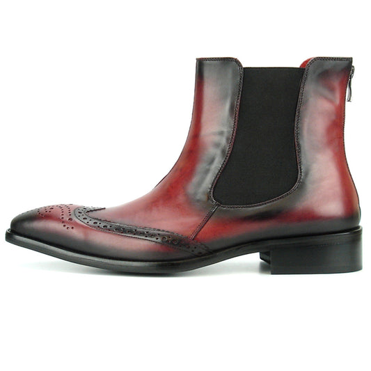 FI-8708 Burgundy Leather Wing Tip Boot Fiesso by Aurelio Garcia