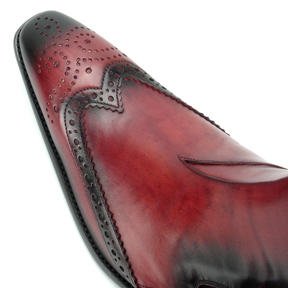 FI-8708 Burgundy Leather Wing Tip Boot Fiesso by Aurelio Garcia