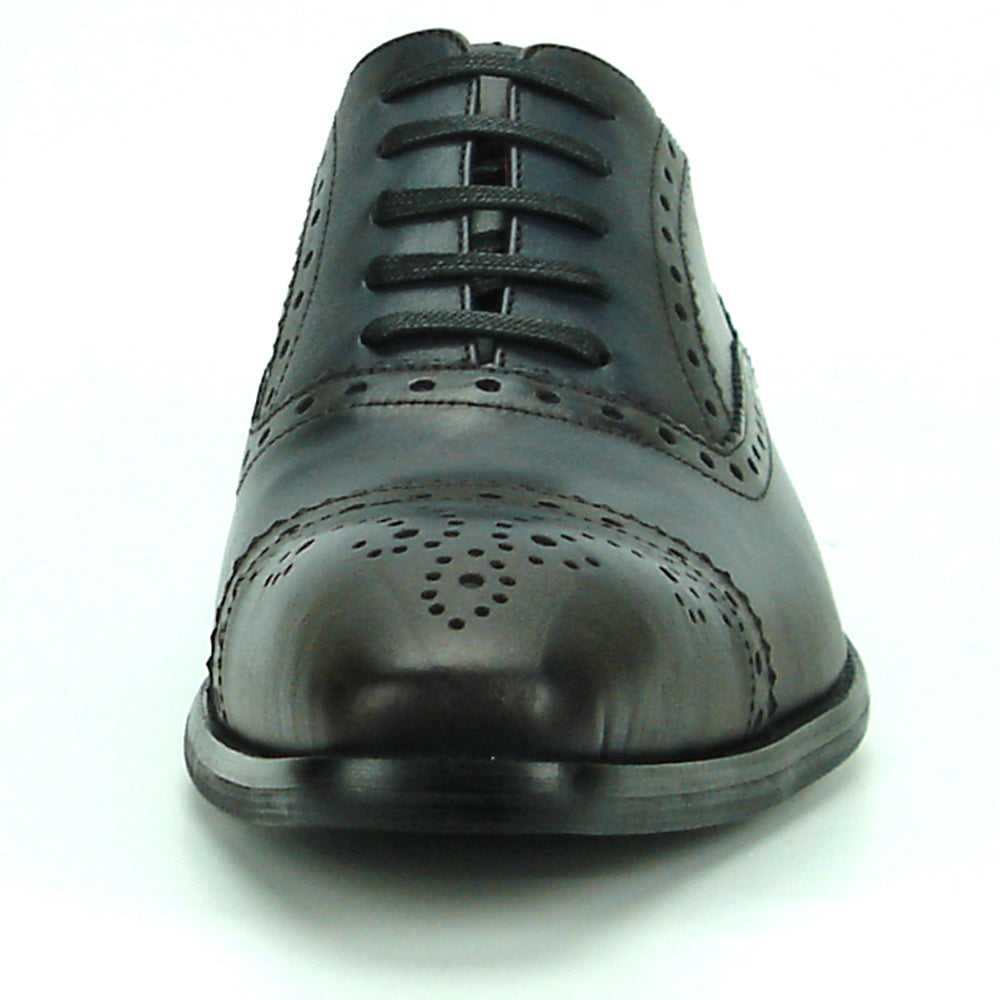 FI-8713 Black Leather Cap Toe Lace up Encore by Fiesso