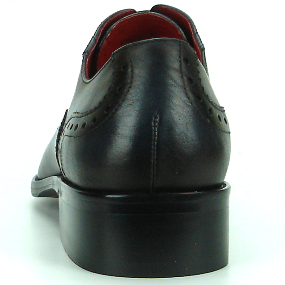 FI-8713 Black Leather Cap Toe Lace up Encore by Fiesso
