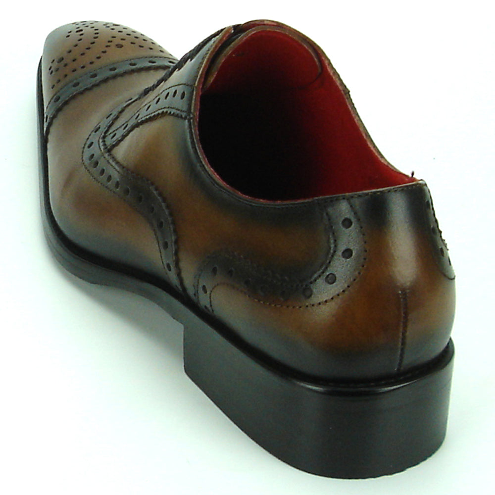 FI-8713 Coffee Leather Cap Toe Lace up Encore by Fiesso