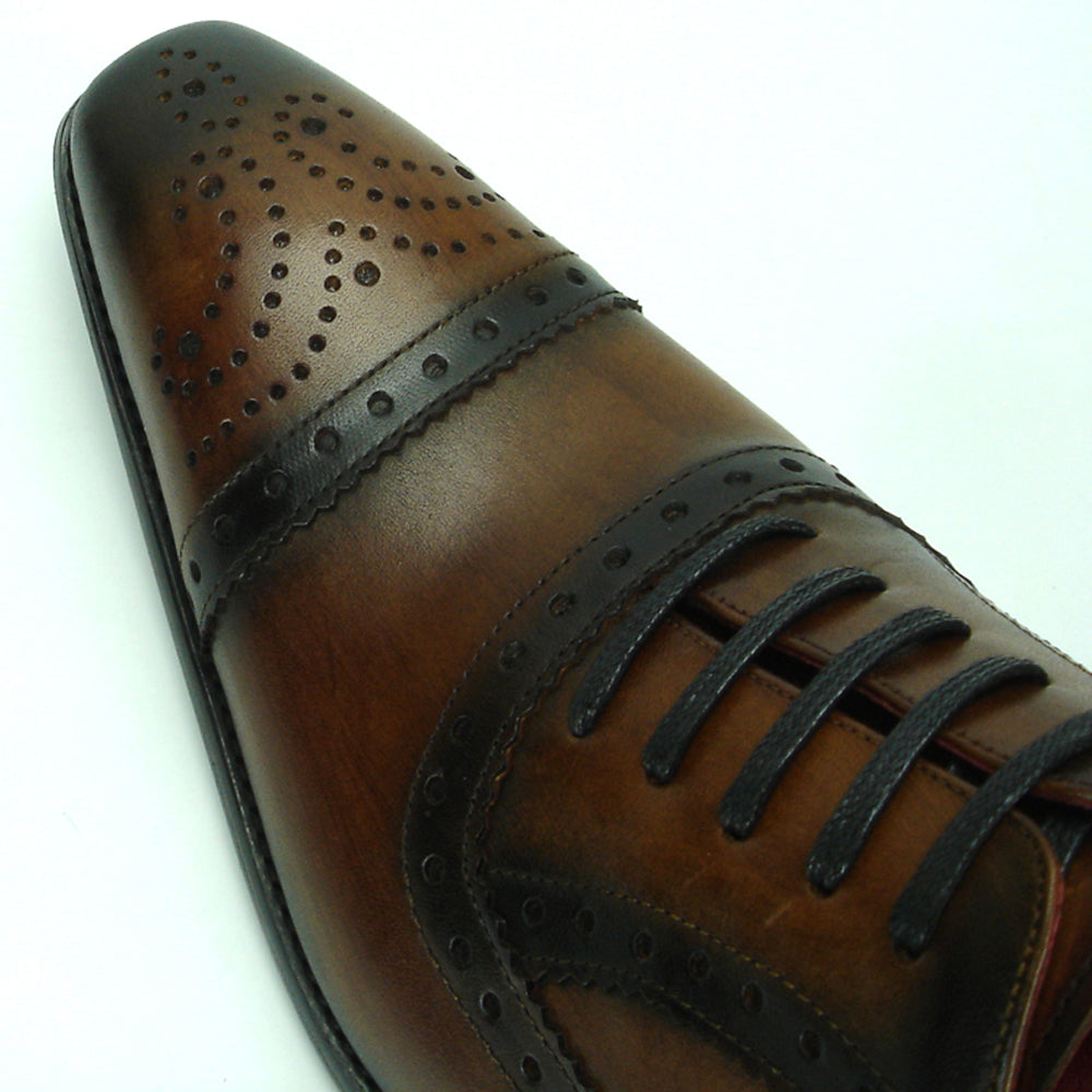 FI-8713 Coffee Leather Cap Toe Lace up Encore by Fiesso