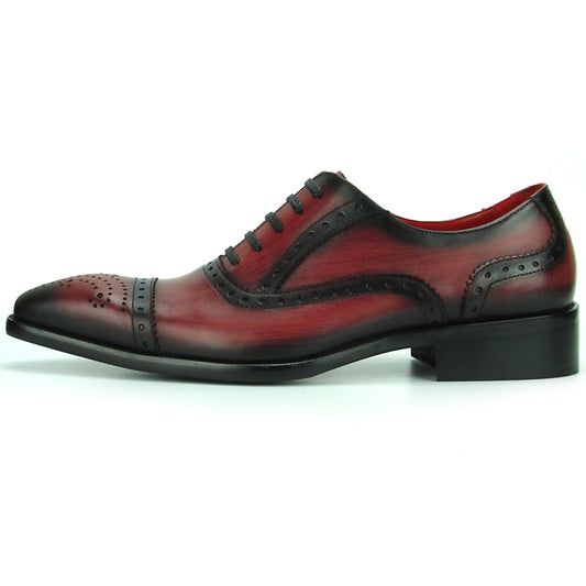 FI-8713 Burgundy Leather Cap Toe Lace up Encore by Fiesso