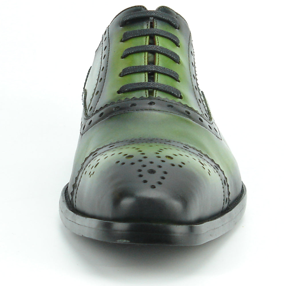 FI-8713 Green Leather Cap Toe Lace up Encore by Fiesso
