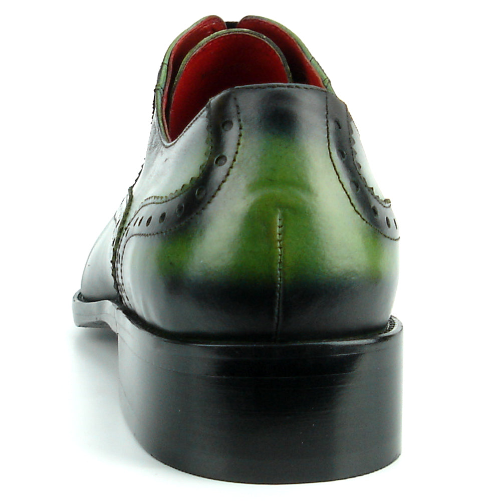 FI-8713 Green Leather Cap Toe Lace up Encore by Fiesso