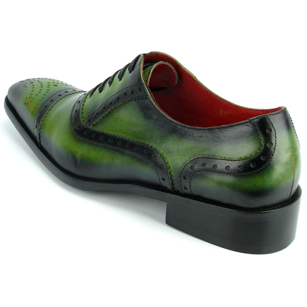 FI-8713 Green Leather Cap Toe Lace up Encore by Fiesso