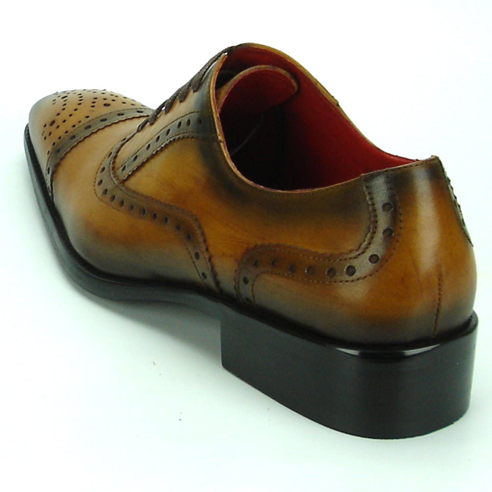 FI-8713 Tan Leather Cap Toe Lace up Encore by Fiesso
