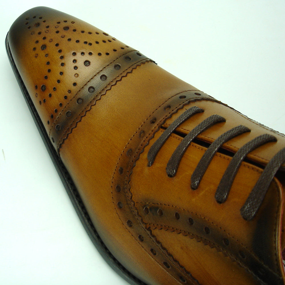 FI-8713 Tan Leather Cap Toe Lace up Encore by Fiesso