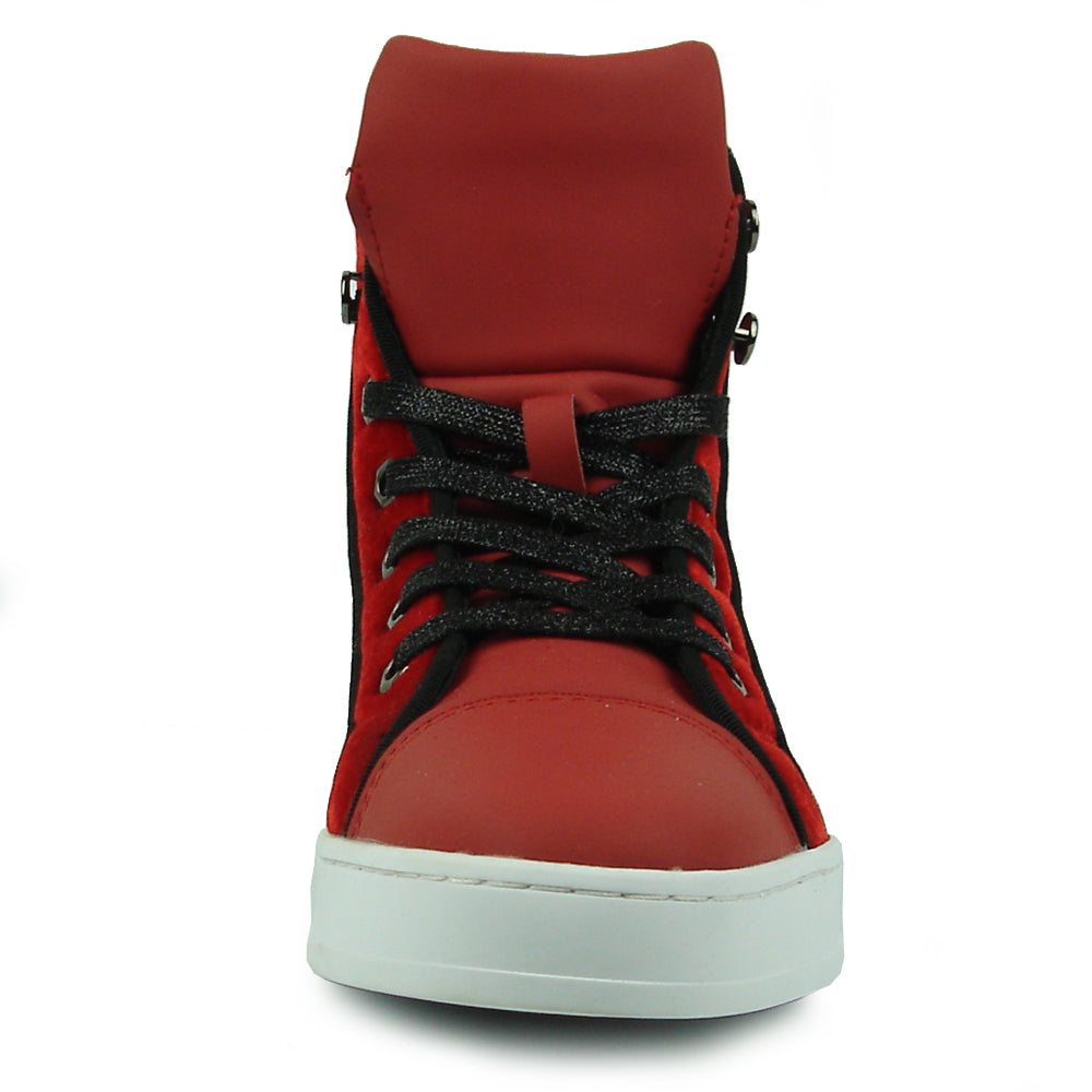 FI-2348 Red High top Sneaker Gold Spikes Encore by Fiesso