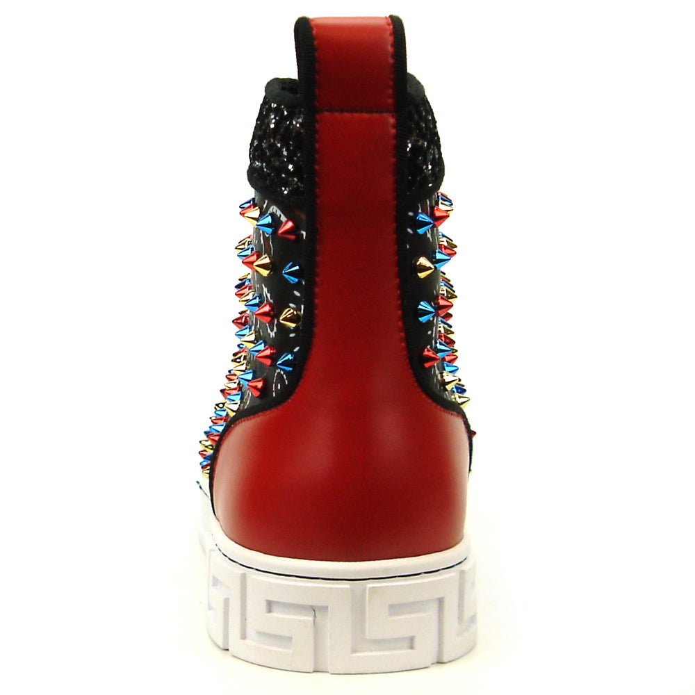 FI-2365 Black Red Multi High top Sneaker Encore by Fiesso