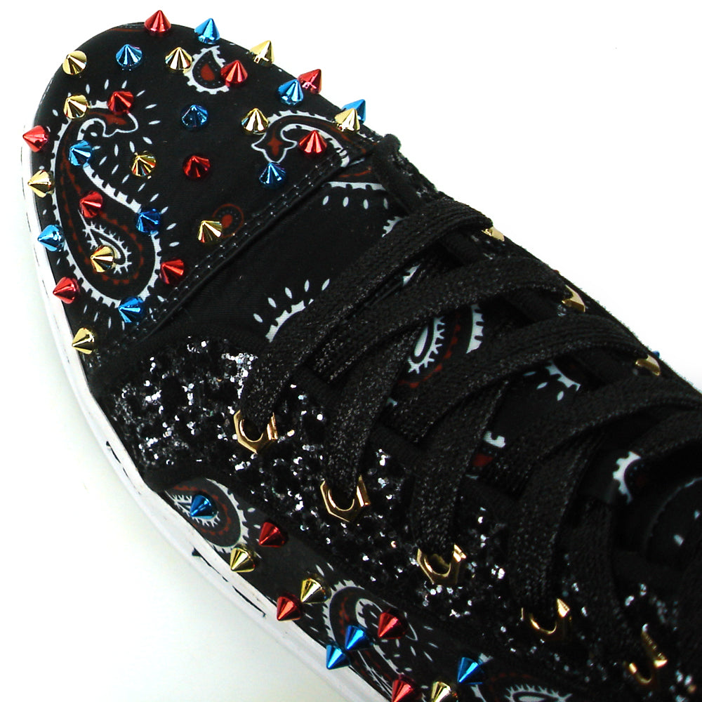 FI-2365 Black Red Multi High top Sneaker Encore by Fiesso