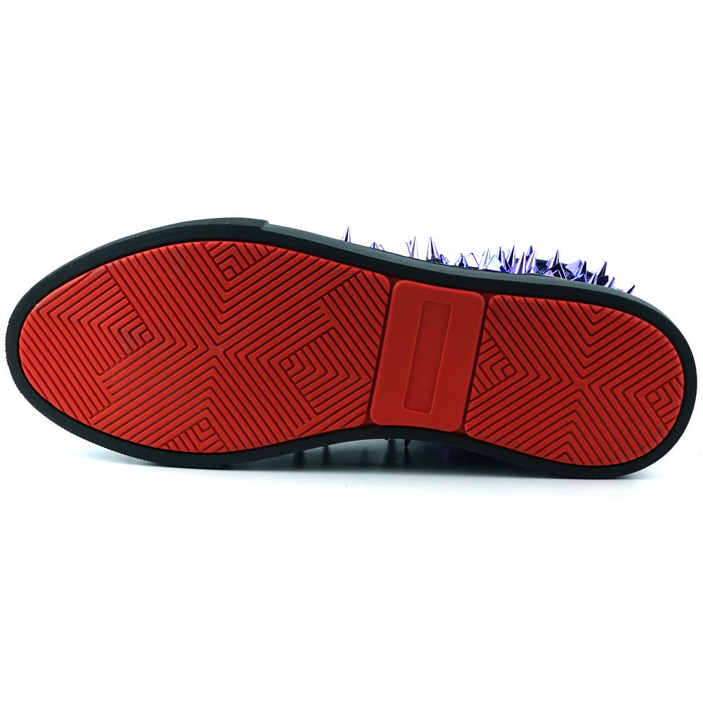 FI-2369 Navy Glitter Navy Spikes Lace up High top Sneaker Encore by Fiesso